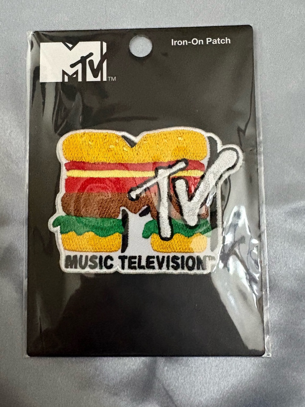 MTV Yellow & Multicolor Burger Logo Iron-On Patch